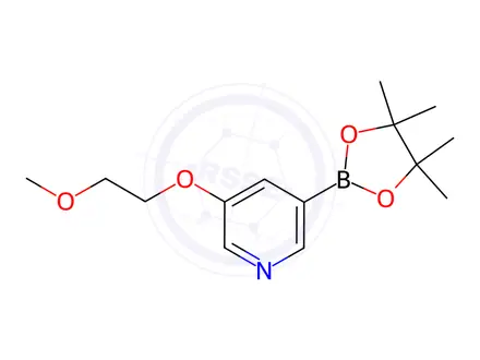 Chemical structure of 3-(2-Methoxyethoxy)-5-(4,4,5,5-tetramethyl-1,3,2-dioxaborolan-2-yl)pyridine
