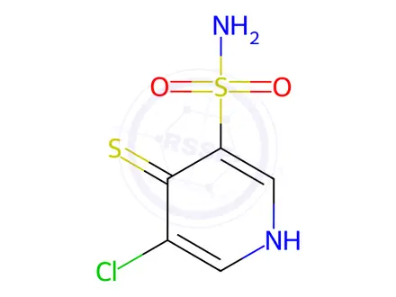 Chemical structure of 5-Chloro-4-mercaptopyridine-3-sulfonamide