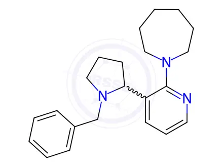 Chemical structure of 1-(3-(1-Benzylpyrrolidin-2-yl)pyridin-2-yl)azepane