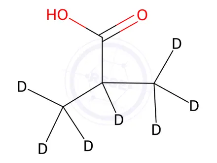 Chemical structure of 2-Methylpropionic acid-[D7]
