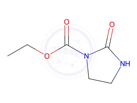 Chemical structure of 1-Imidazolidinecarboxylic acid, 2-oxo-, ethyl ester
