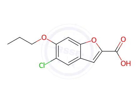 Chemical structure of 5-Chloro-6-propoxybenzofuran-2-carboxylic acid