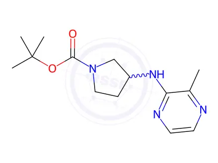 Chemical structure of 3-(3-Methyl-pyrazin-2-ylamino)-pyrrolidine-1-carboxylic acid tert-butyl ester