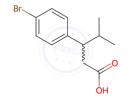 Chemical structure of 3-(4-Bromophenyl)-4-methylpentanoic acid