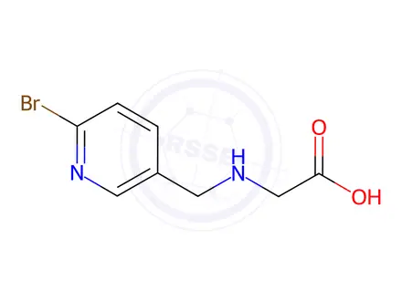 Chemical structure of 2-(((6-Bromopyridin-3-yl)methyl)amino)acetic acid