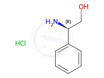 Chemical structure of (R)-2-Amino-2-phenylethanol hydrochloride