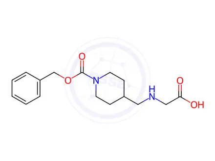 Chemical structure of 2-(((1-((Benzyloxy)carbonyl)piperidin-4-yl)methyl)amino)acetic acid