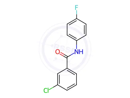 Chemical structure of 3-chloro-N-(4-fluorophenyl)benzamide