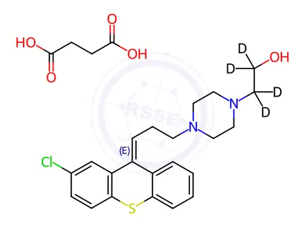 Chemical structure of Zuclopenthixol-d4 Succinate Salt