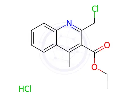 Chemical structure of Ethyl 2-(chloromethyl)-4-methylquinoline-3-carboxylate hydrochloride