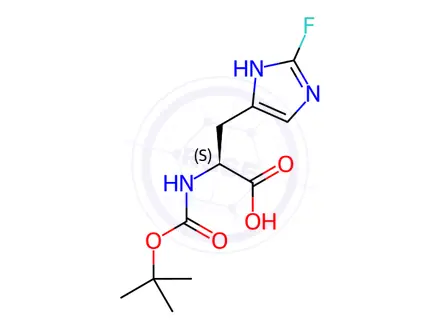 Chemical structure of (S)-N-Boc-2-fluoro-histidine