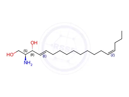 Chemical structure of 4E,14Z-Sphingadiene