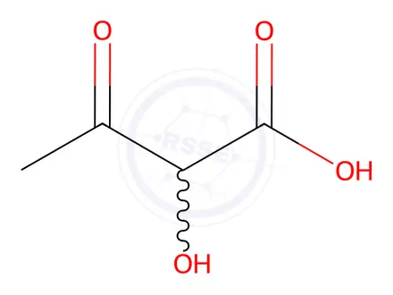 Chemical structure of Butanoic acid, 2-hydroxy-3-oxo-(9CI)