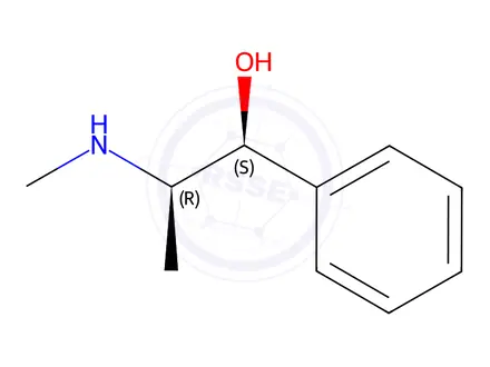 Chemical structure of (1S,2R)-(+)-Ephedrine Hydrochloride