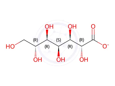 Chemical structure of Sodium (2R,3R,4S,5R,6S)-2,3,4,5,6,7-hexahydroxyheptanoate dihydrate