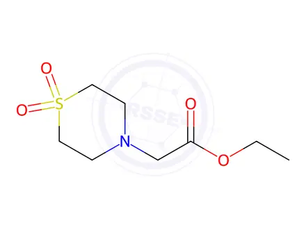 Chemical structure of ETHYL 2-(1,1-DIOXO-1LAMBDA6,4-THIAZINAN-4-YL)ACETATE