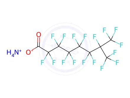 Chemical structure of Ammonium tetradecafluoro-7-(trifluoromethyl)octanoate