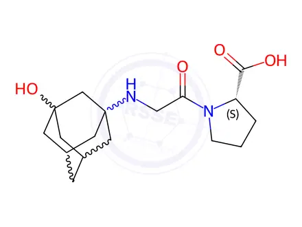 Chemical structure of Vildagliptin Impurity 3 Trifluoroacetate