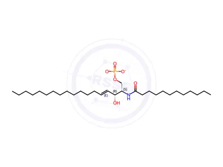 Chemical structure of C12 Ceramide-1-Phosphate (d18:1/12:0)