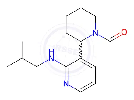 Chemical structure of 2-(2-(Isobutylamino)pyridin-3-yl)piperidine-1-carbaldehyde