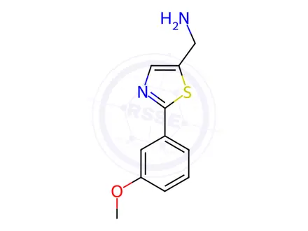 Chemical structure of {[2-(3-Methoxyphenyl)-1,3-thiazol-5-yl]-methyl}amine Dihydrochloride