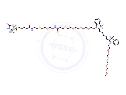 Chemical structure of N'-(Biotin-PEG2-amido-PEG4)-Cy5