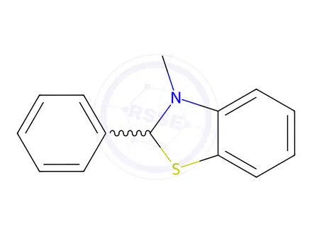 Chemical structure of Benzothiazole, 2,3-dihydro-3-methyl-2-phenyl-(9CI)