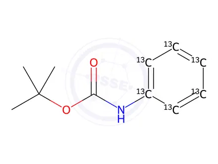 Chemical structure of N-(tert-Butoxycarbonyl)aniline-13C6