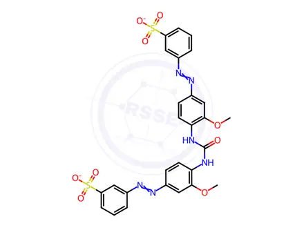 Chemical structure of disodium 3,3'-[carbonylbis[imino(3-methoxy-4,1-phenylene)azo]]bis[benzenesulphonate]