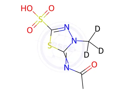 Chemical structure of 5-(Acetylimino)-4,5-dihydro-4-methyl-1,3,4-thiadiazole-2-sulfonic Acid-d3