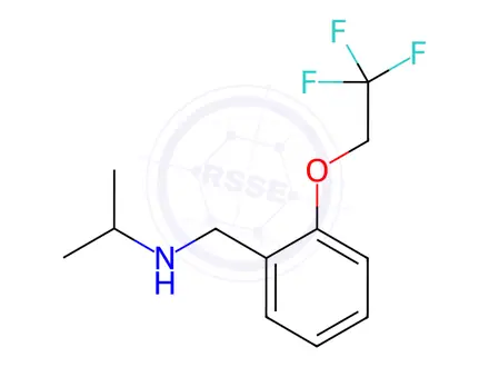 Chemical structure of isopropyl[2-(2,2,2-trifluoroethoxy)benzyl]amine