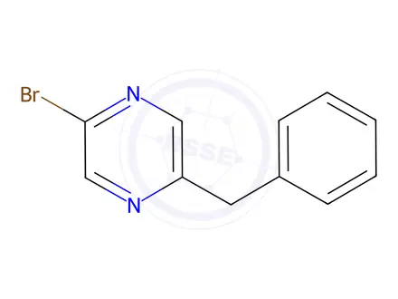 Chemical structure of Pyrazine, 2-bromo-5-(phenylmethyl)-