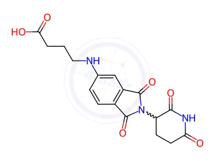 Chemical structure of Butanoic acid, 4-[[2-(2,6-dioxo-3-piperidinyl)-2,3-dihydro-1,3-dioxo-1H-isoindol-5-yl]amino]-