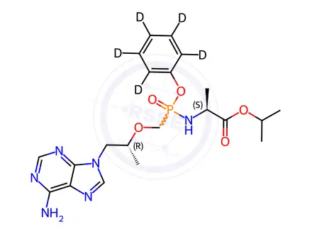 Chemical structure of Tenofovir Alafenamide-d5 (Mixture of Diastereomers)