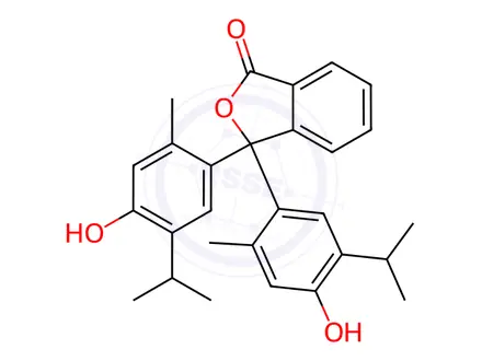 Chemical structure of Phenolphthalein Impurity 18 (Thymolphthalein)