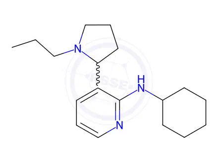 Chemical structure of N-cyclohexyl-3-(1-propylpyrrolidin-2-yl)pyridin-2-amine