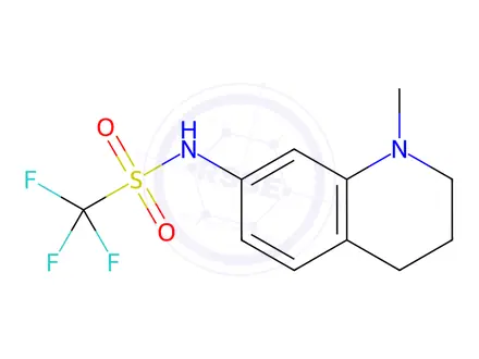 Chemical structure of Methanesulfonamide, 1,1,1-trifluoro-N-(1,2,3,4-tetrahydro-1-methyl-7-quinolinyl)-