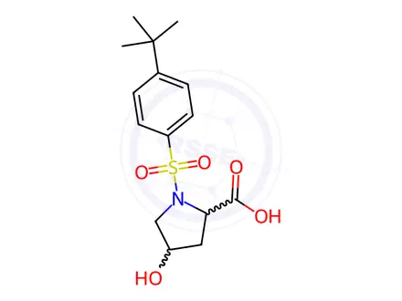 Chemical structure of 1-(4-tert-Butyl-benzenesulfonyl)-4-hydroxy-pyrrolidine-2-carboxylic acid