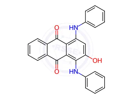 Chemical structure of 2-hydroxy-1,4-bis(phenylamino)anthraquinone