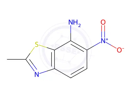 Chemical structure of Benzothiazole, 7-amino-2-methyl-6-nitro-(6CI)