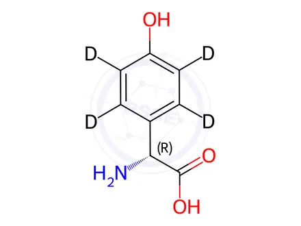 Chemical structure of D-(-)-4-Hydroxyphenyl-d4-glycine