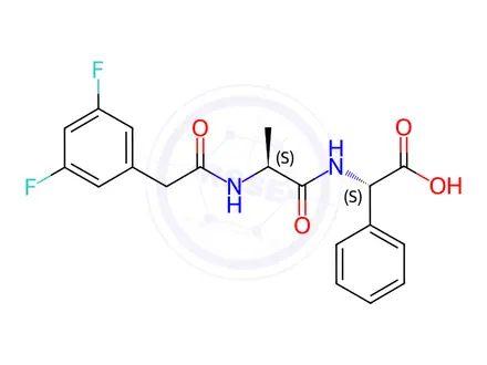 Chemical structure of Glycine, N-[(3,5-difluorophenyl)acetyl]-L-alanyl-2-phenyl-, (2S)-