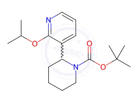 Chemical structure of tert-Butyl 2-(2-isopropoxypyridin-3-yl)piperidine-1-carboxylate