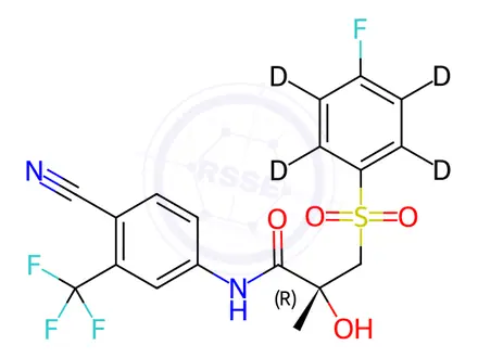 Chemical structure of (R)-Bicalutamide-d4