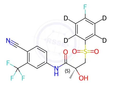 Chemical structure of (S)-Bicalutamide-d4