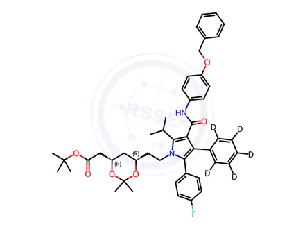 Chemical structure of 4-Benzyloxy Atorvastatin-d5 Acetonide tert-Butyl Ester