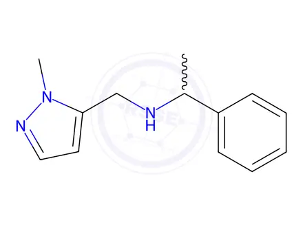 Chemical structure of (2-Methyl-2H-pyrazol-3-ylmethyl)-(1-phenyl-ethyl)-amine