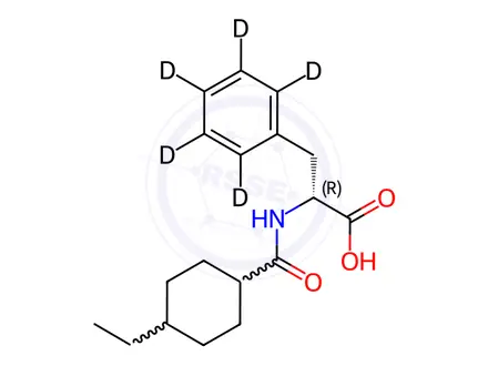 Chemical structure of 4-Desisopropyl-4-ethyl Nateglinide-d5