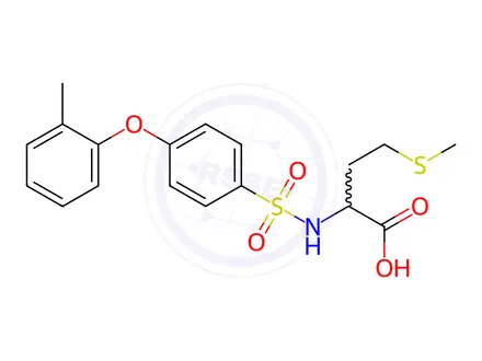 Chemical structure of 2-[4-(2-Methylphenoxy)benzenesulfonamido]-4-(methylsulfanyl)butanoic acid