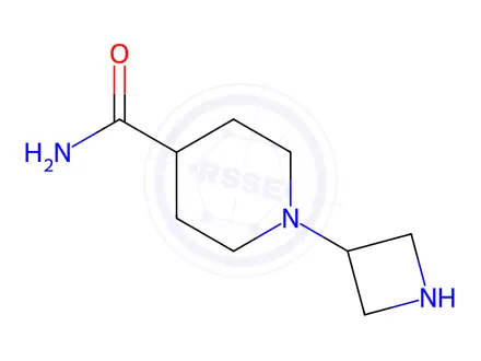 Chemical structure of 1-(Azetidin-3-yl)piperidine-4-carboxamide dihydrochloride